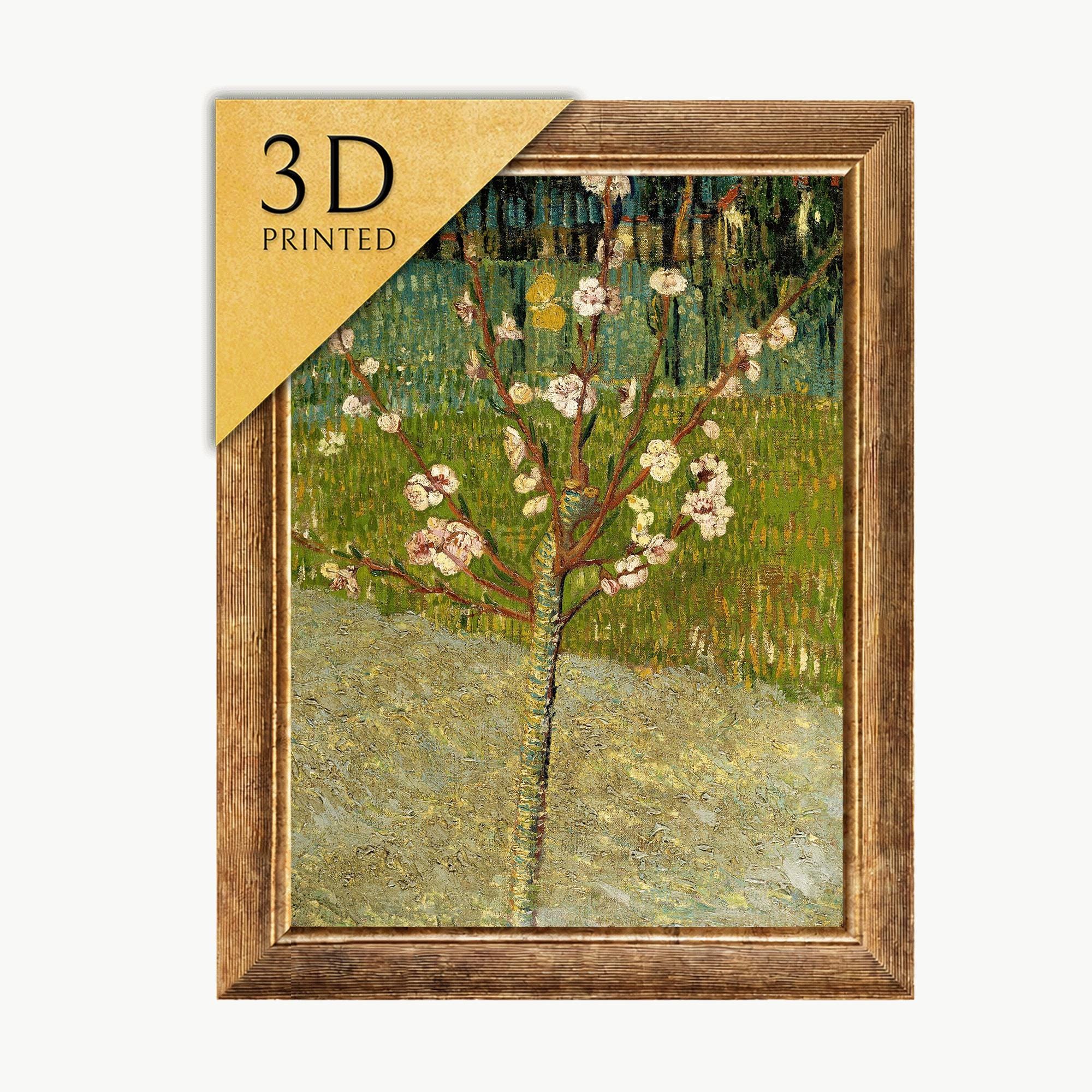 ゴッホ風アーモンドの木の花の3Dテクスチャプリント - Etsy 日本