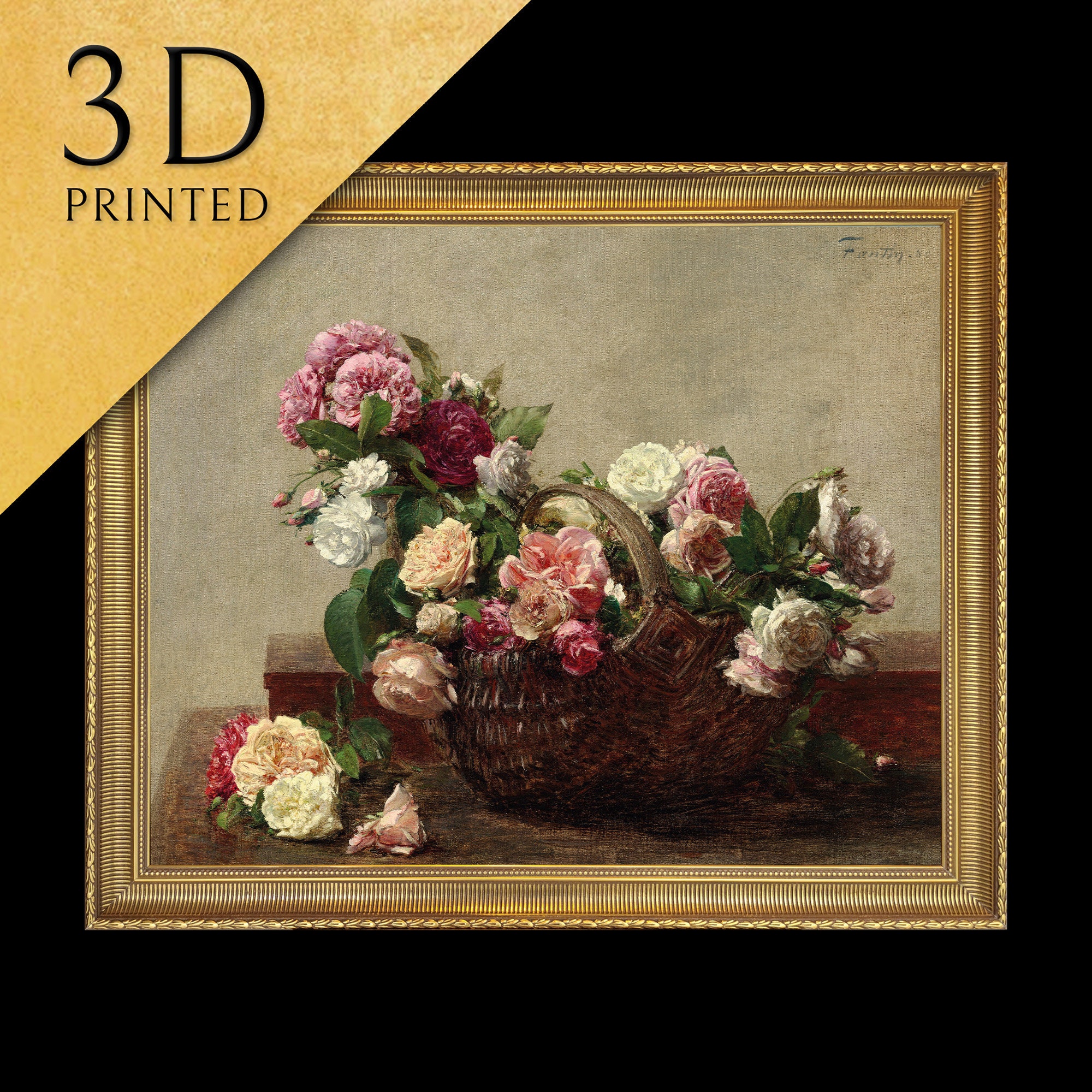 Henri Fantin-Latour、Petites roses Henri Fantin-latour Rose Print: 3D Textured Floral Still Life - Etsy