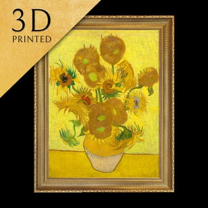 Girasoli di Vincent Van Gogh, stampati in 3D con texture e pennellate sembrano dipinti ad olio originali