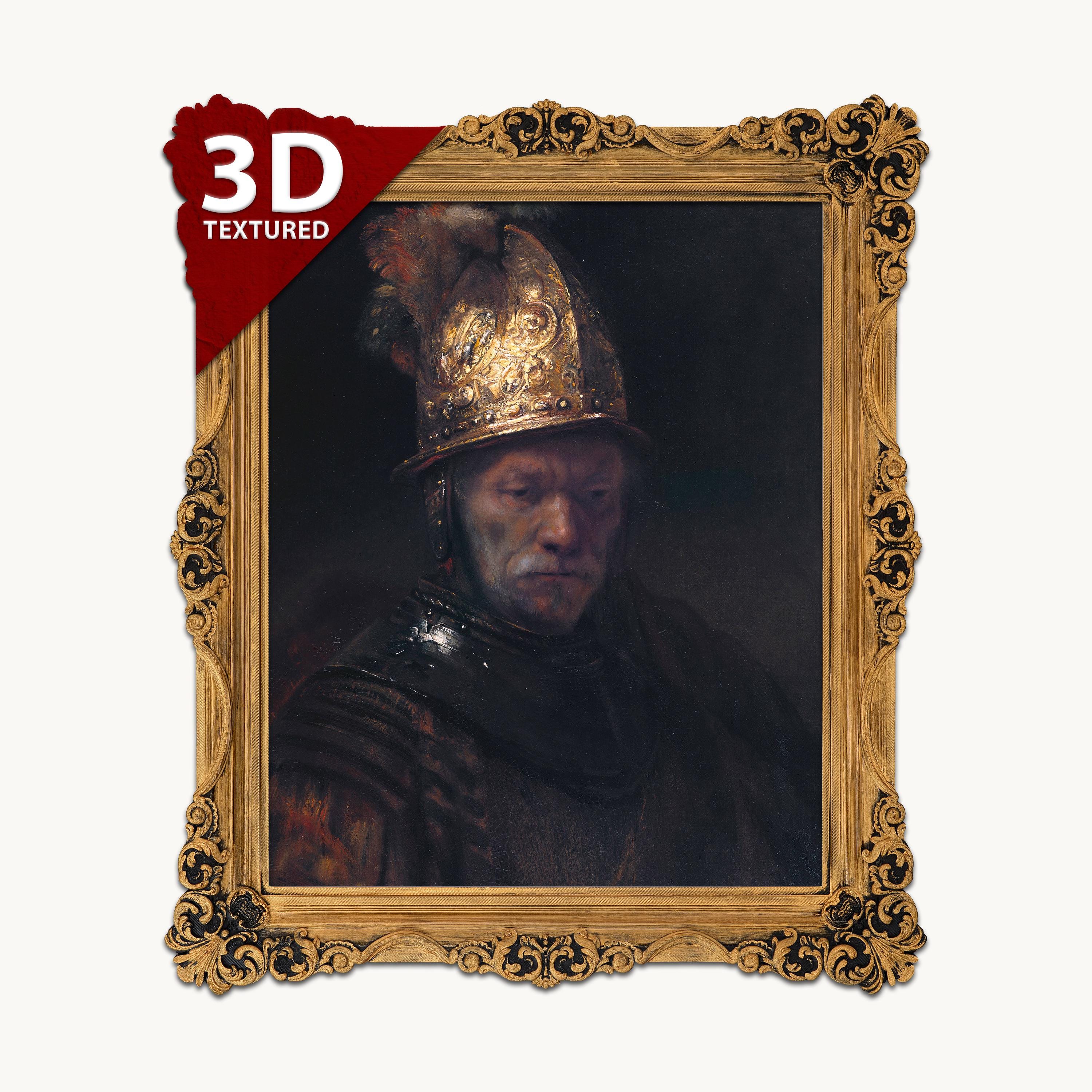The Blend 騎士の胸像 　ザ・ブレンドオリジナルカブト レンブラント - 黄金の兜をかぶった男 - 3Dプリントアート - Etsy 日本