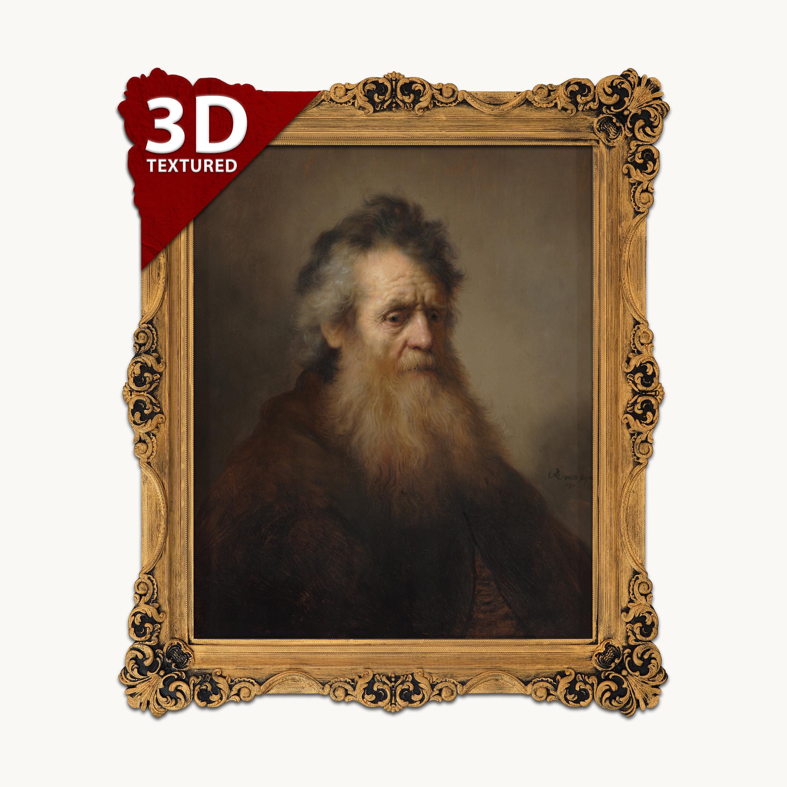 希少 真鍮レンズ 大判 フィルム アンティーク 1900年代 Portrait レンブラント - 老人の肖像：3Dテクスチャプリント - Etsy 日本