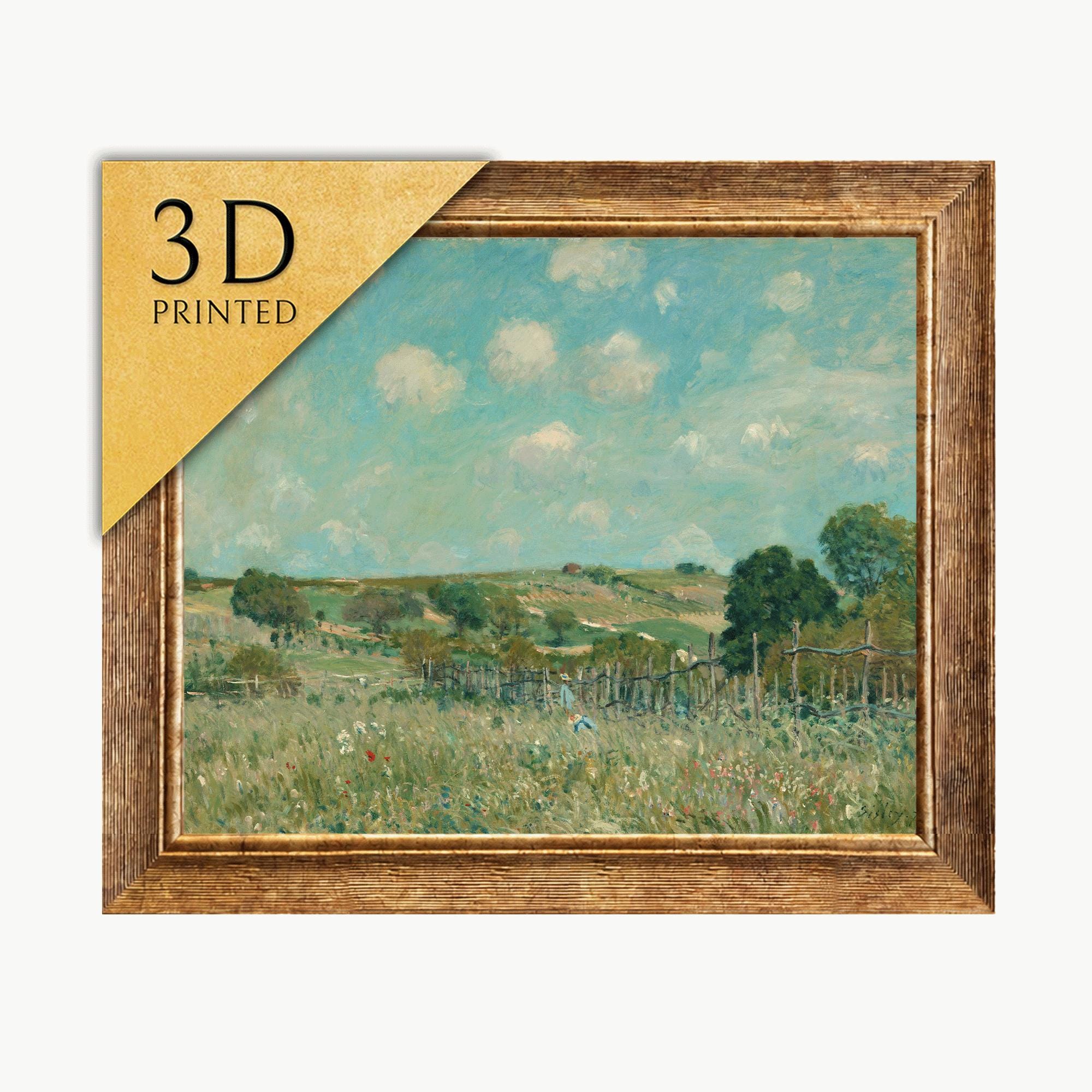 Alfred Sisley Meadow 3D Print: Textured Impressionist Art - Etsy 日本