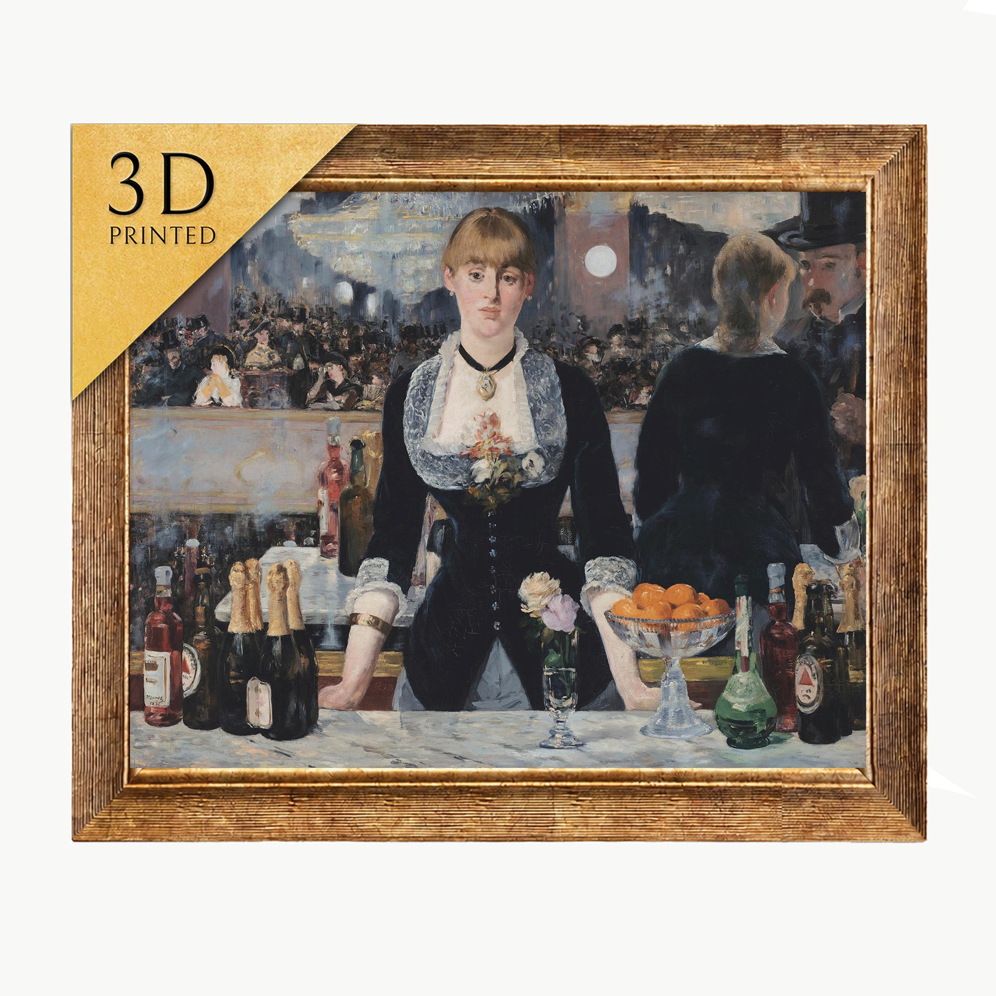 Manet - A Bar at the Folies Bergere - 3D Textured Print - Etsy