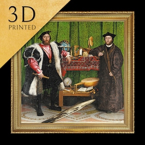 The Ambassadors by Hans Holbein: 3D Textured Print