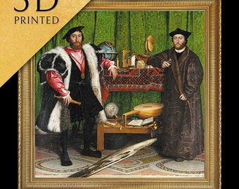 ハンス・ホルバイン作「大使たち」：3Dテクスチャプリント - Etsy 日本