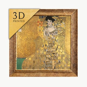 Adele Bloch-Bauer I 3D Print by Gustav Klimt: Textured Art Reproduction