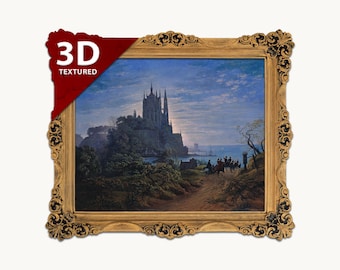 Gothic Church on a Rock by the Sea, Gothic Architecture Print