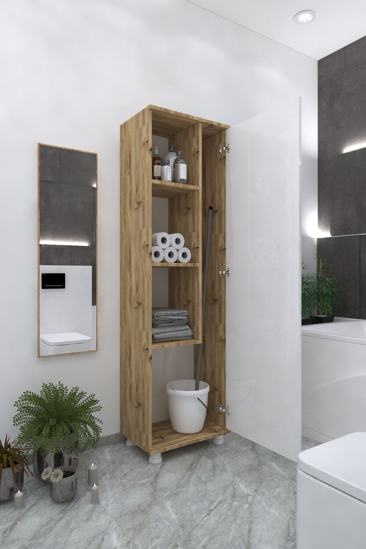 Floyd hohe Badezimmer Toilettenschrank Bad Lagereinheit | Etsy