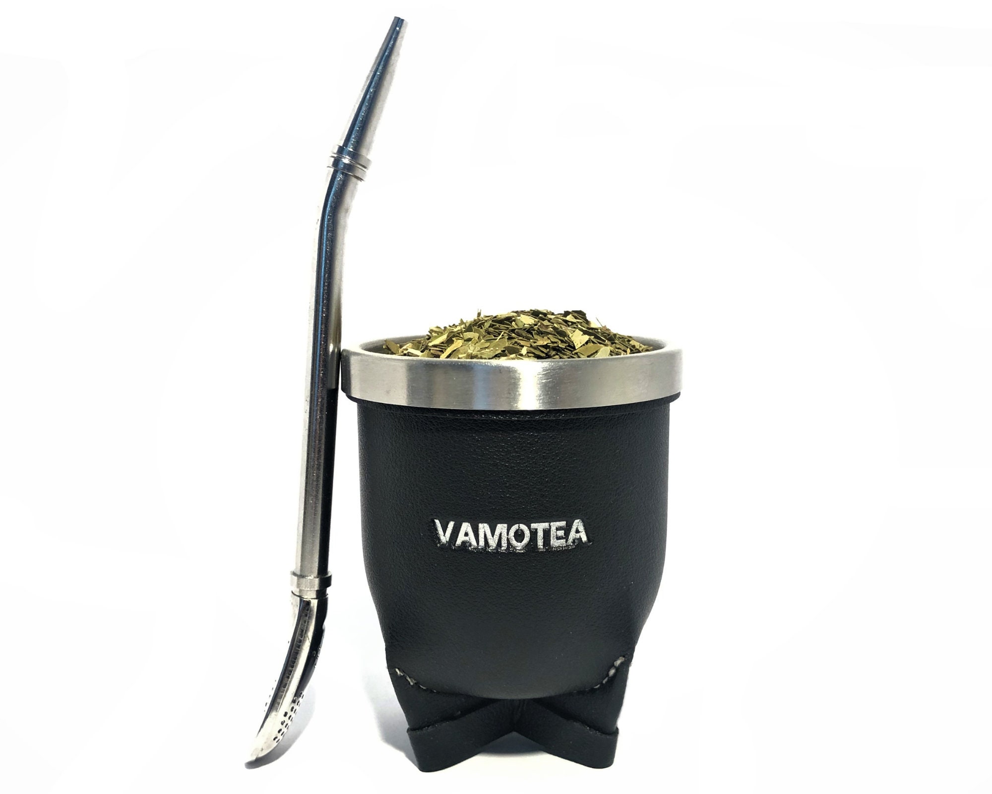 Mini Kit Calebasse Bombilla Pour Yerba Maté | Comprend 1 ou Paille Filtrante et Tasse Inox Haute Qua