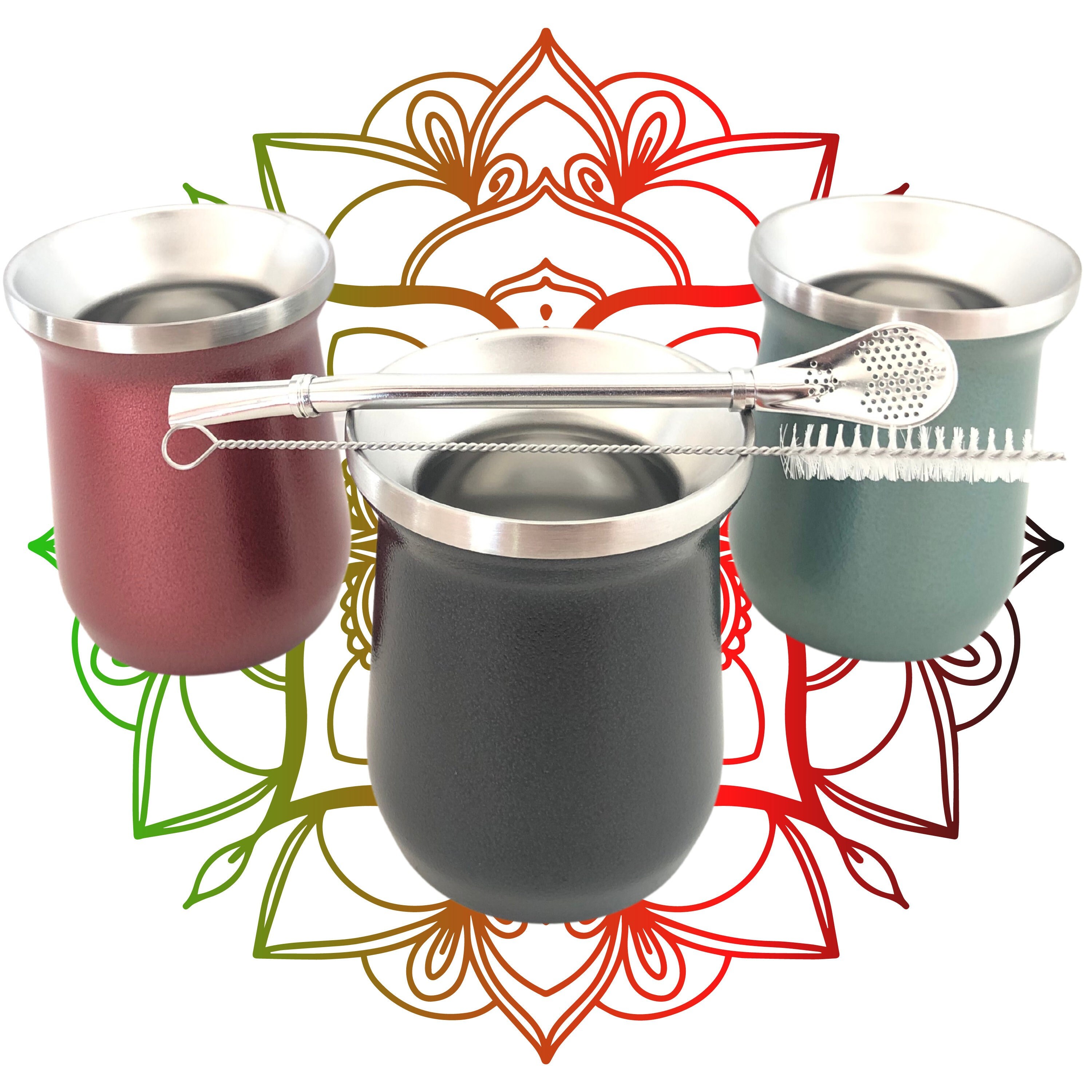 BOMBILLA PARA MATE INOX COLORES SURTIDOS UTTAM - Sansei