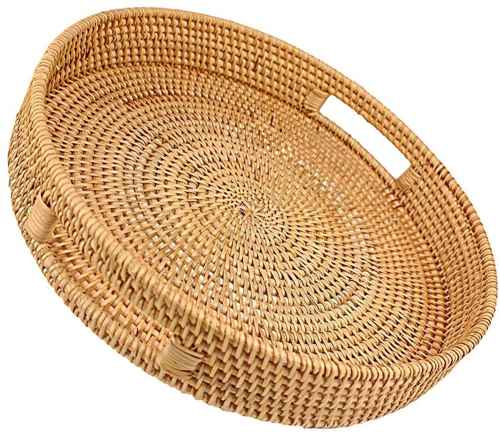 Hot New Decor Rattan Table Handmade Round Serving Tray with Etsy