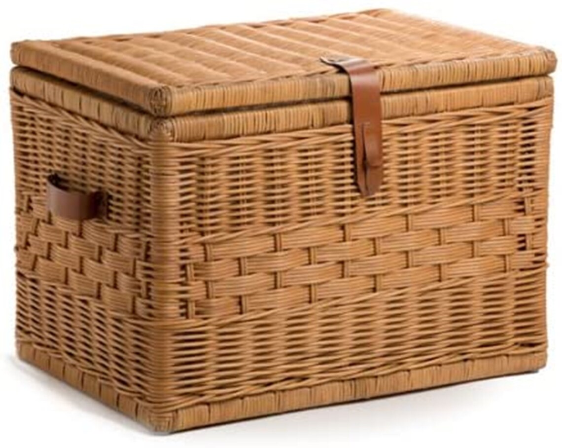 Deep Wicker Storage Trunk Large 24 in L x 17 in W x 17.5 in Etsy