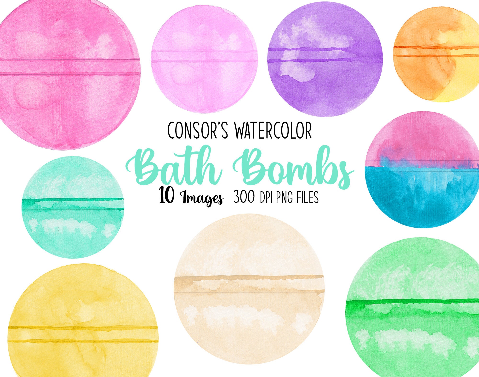 Watercolor Bath Bombs Clipart Soap Clip Art Bath Bomb Etsy UK