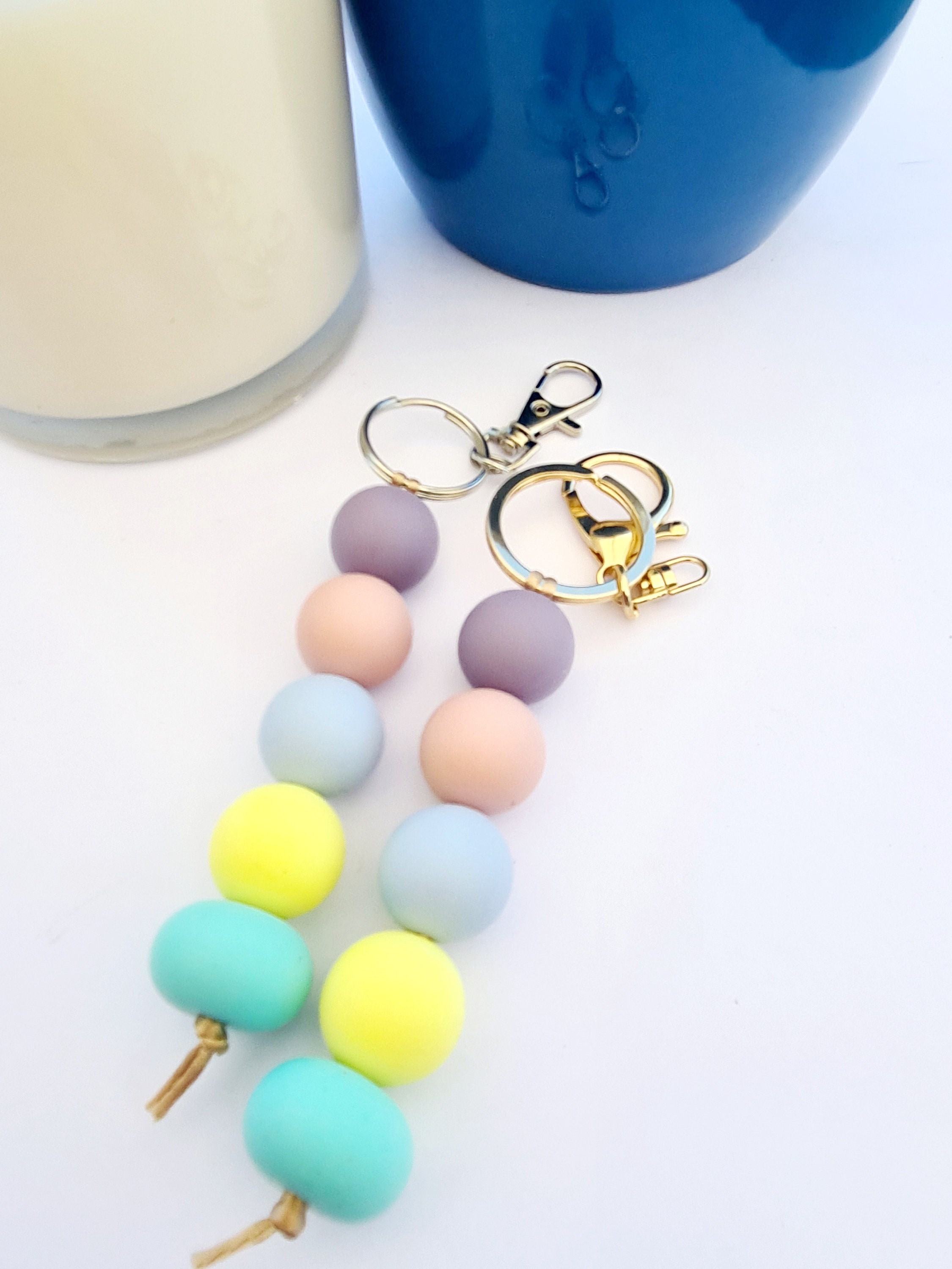 Silicone beads / Silicone bead keyrings / Marguerite beads / Etsy