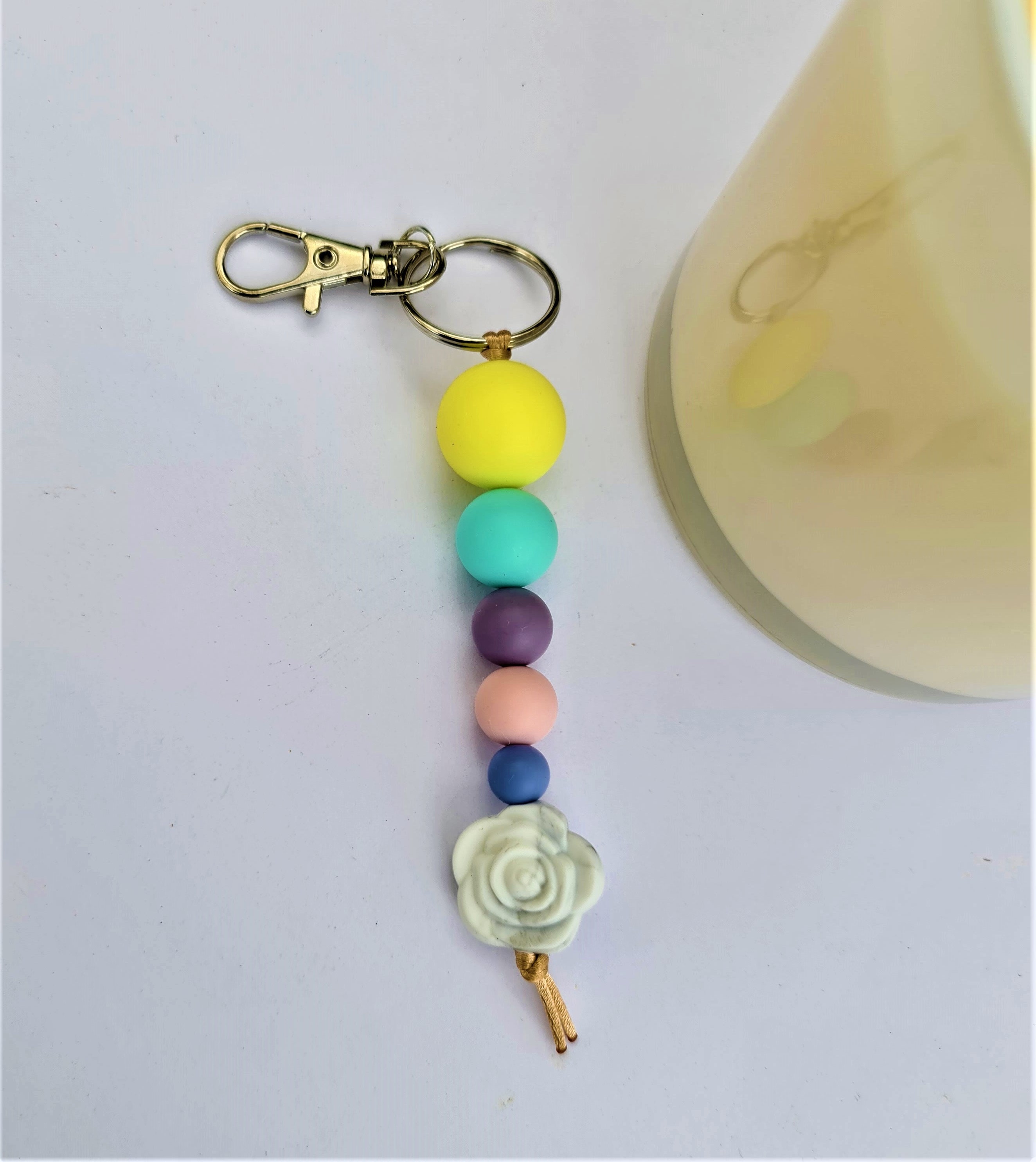 Silicone beads / Silicone bead keyrings / Marguerite beads / Etsy