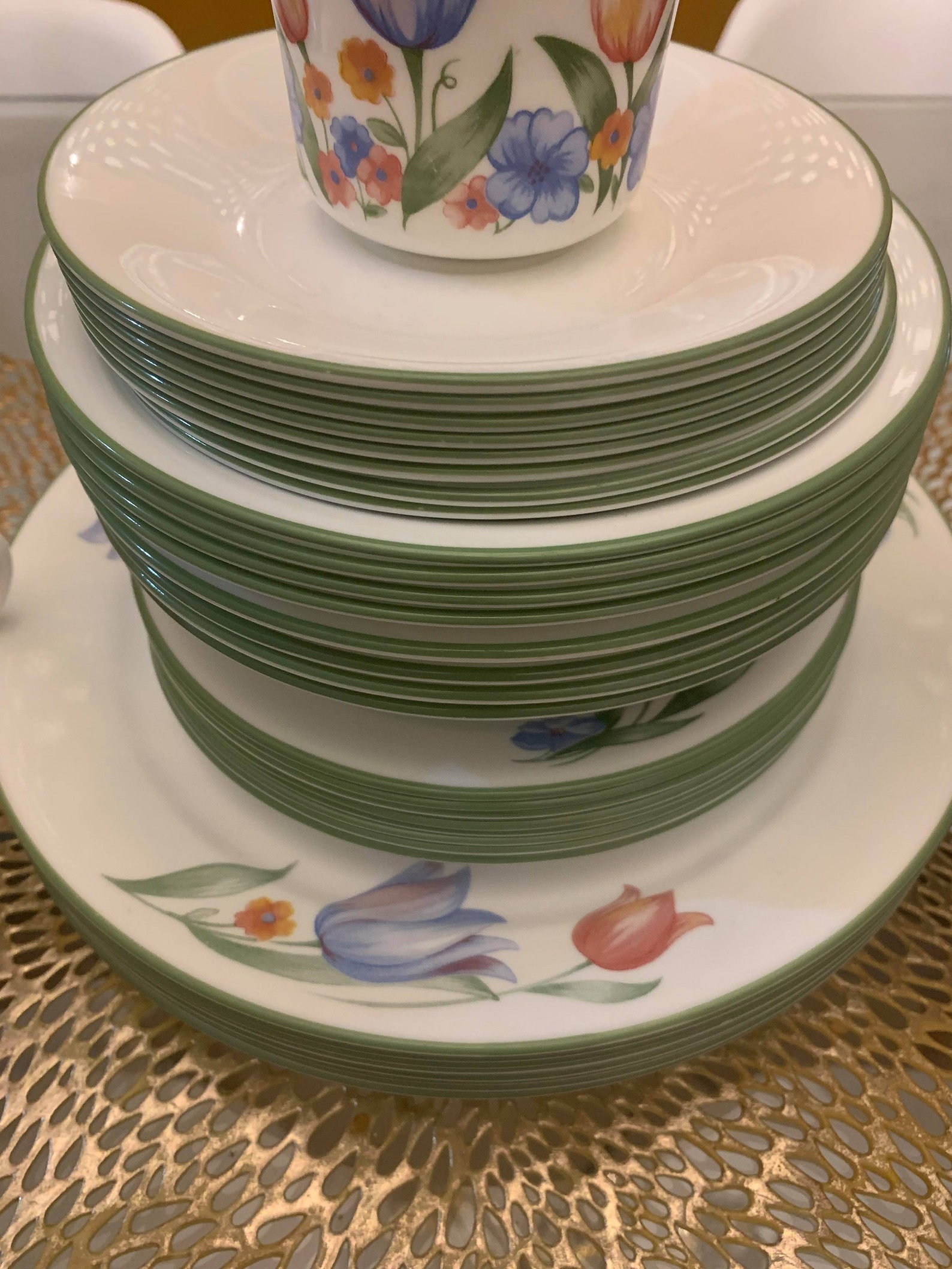 Vintage Corelle by CorningFresh Cut Tulip Print37 Piece Set Etsy
