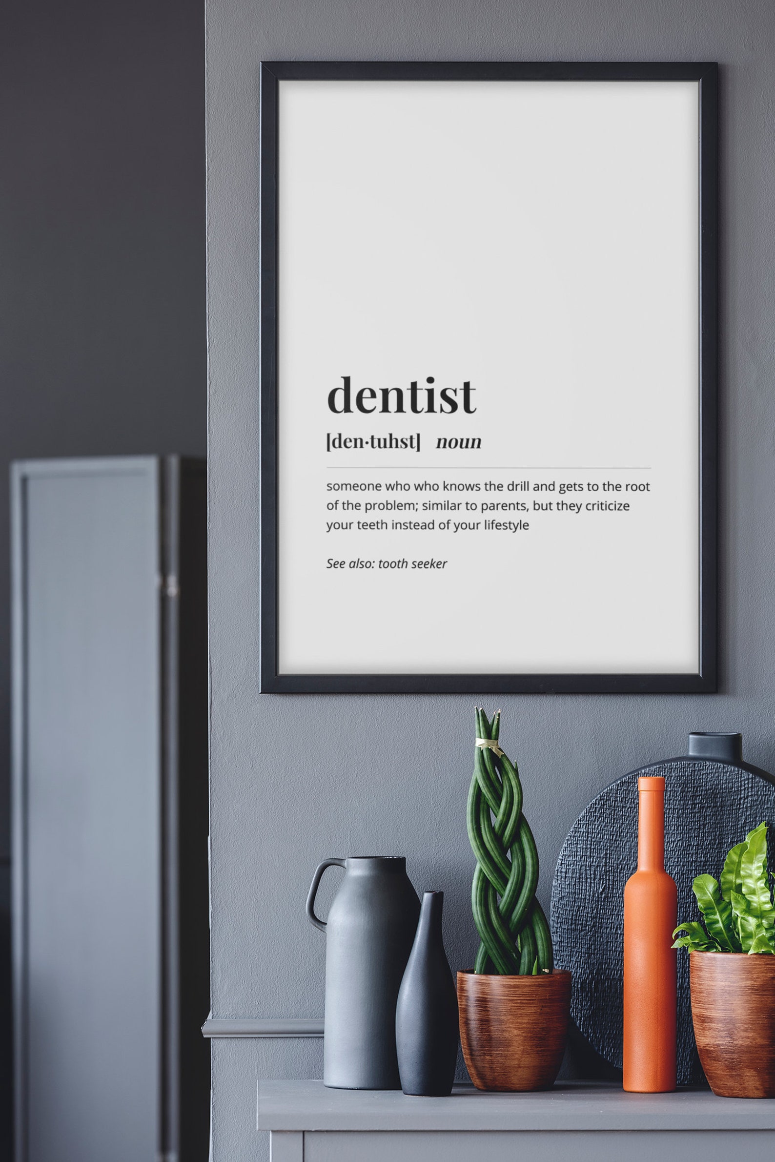 Dentist Dictionary Definition Printable Art Profession Etsy