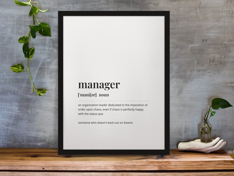 Manager Dictionary Definition Printable Art, Profession Definition