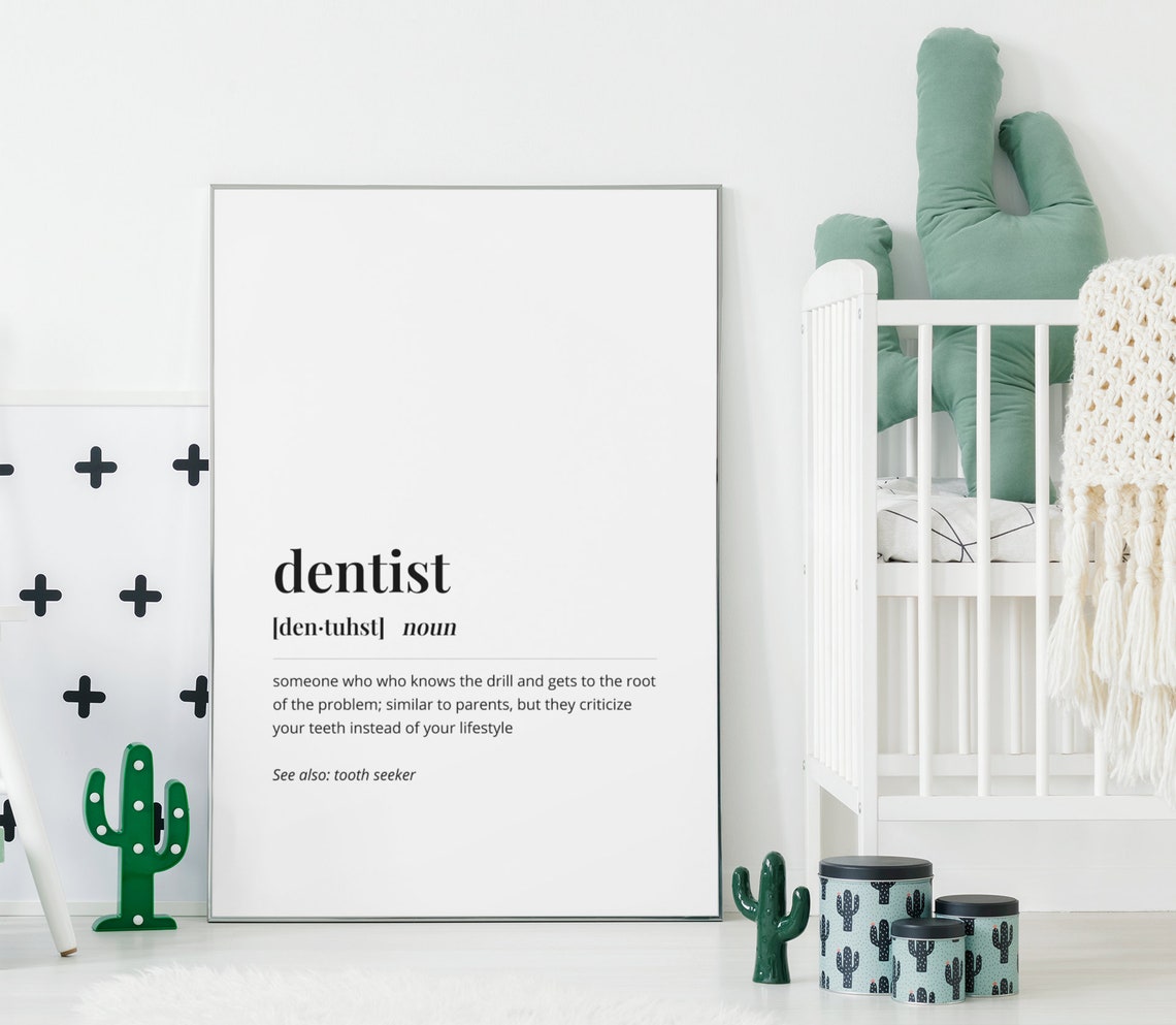 Dentist Dictionary Definition Printable Art Profession Etsy