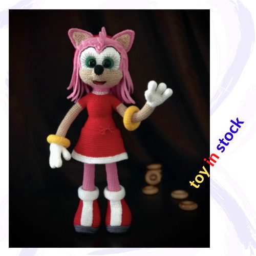 Amy Rose is a hedgehog toy for a child Retro Amy Rose doll | Etsy