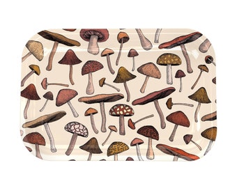 11&quot;x7&quot; Nature Mushroom Rolling Tray | Metal Rolling Tray