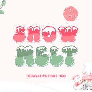 Retro Fonts, Christmas Fonts, Cute Bubble Fonts, Neat Handwritten Fonts, Planner Fonts, Digital Fonts, Canva Fonts, Procreate Font, Snowmelt