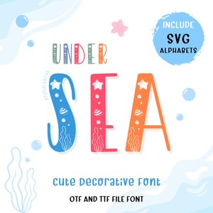 Under Sea Font, Cute Summer Font, Ocean Decorative Font, Whimsical Kids Font, Under the Sea Alphabet Font, Fonts for Cricut, Commercial Use