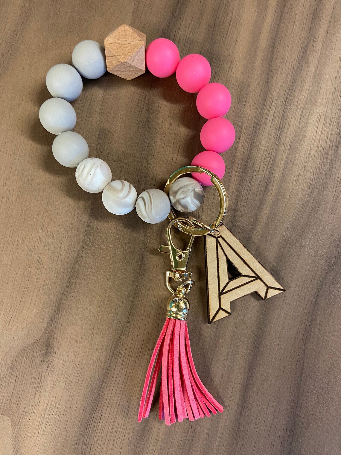 Beaded Keychain Custom Initial Etsy