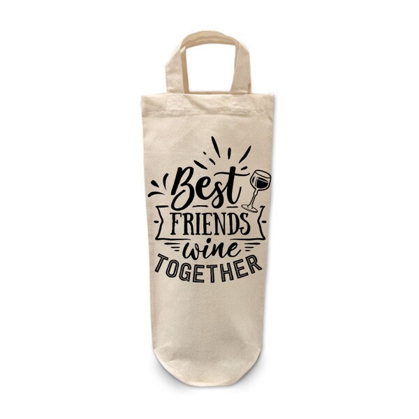 Tote Flasche Tasche, Flasche Tasche, Geschenk Tasche, schwarze, weiße oder natürliche Baumwolle Einkaufstasche, Urlaub Geschenk Taschen, lustige Geschenktasche, Tasche fürs Leben,