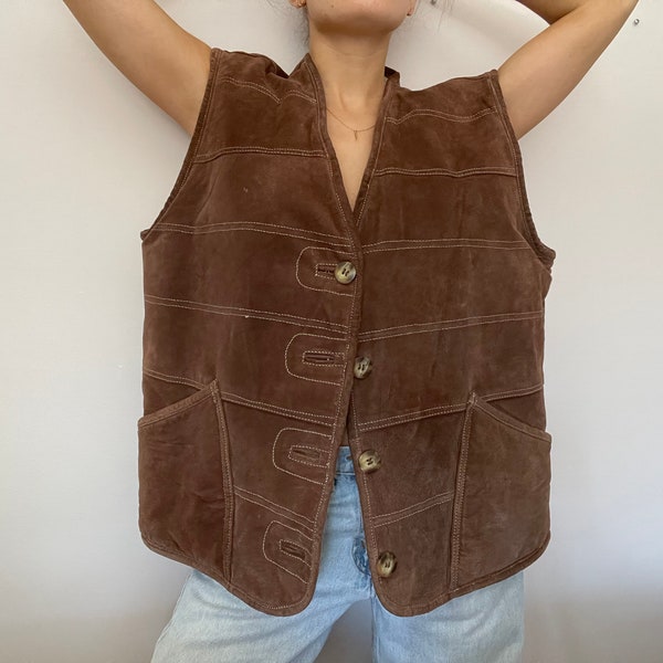 Women's Suede Sherpa Vest