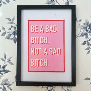 Bad Bitch A4 Graphic Poster Wall Art - Etsy