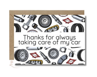 Gracias por cuidar siempre mi coche - Tarjeta de felicitación del Día del Padre // Tarjeta de felicitación