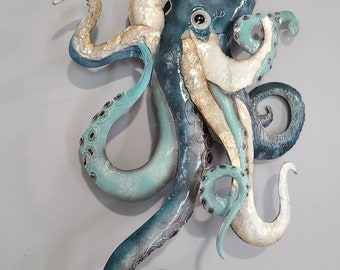 Octopus Metal Wall Art Home Decor Unique Gifts Handmade Present Gift Ideas Patio Decor Beach Decor Living Room Decor Bathroom Decor Kraken