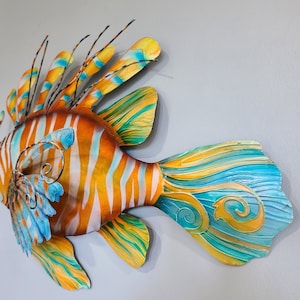 Lionfish Beach House Home Decor Nautical Metal Wall Art Tropical Home & Garden Decor image 6