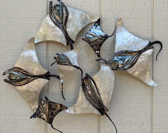 Manta Ray Metal Wall Art Tropical Beach House Decor Ocean & Coastal Theme