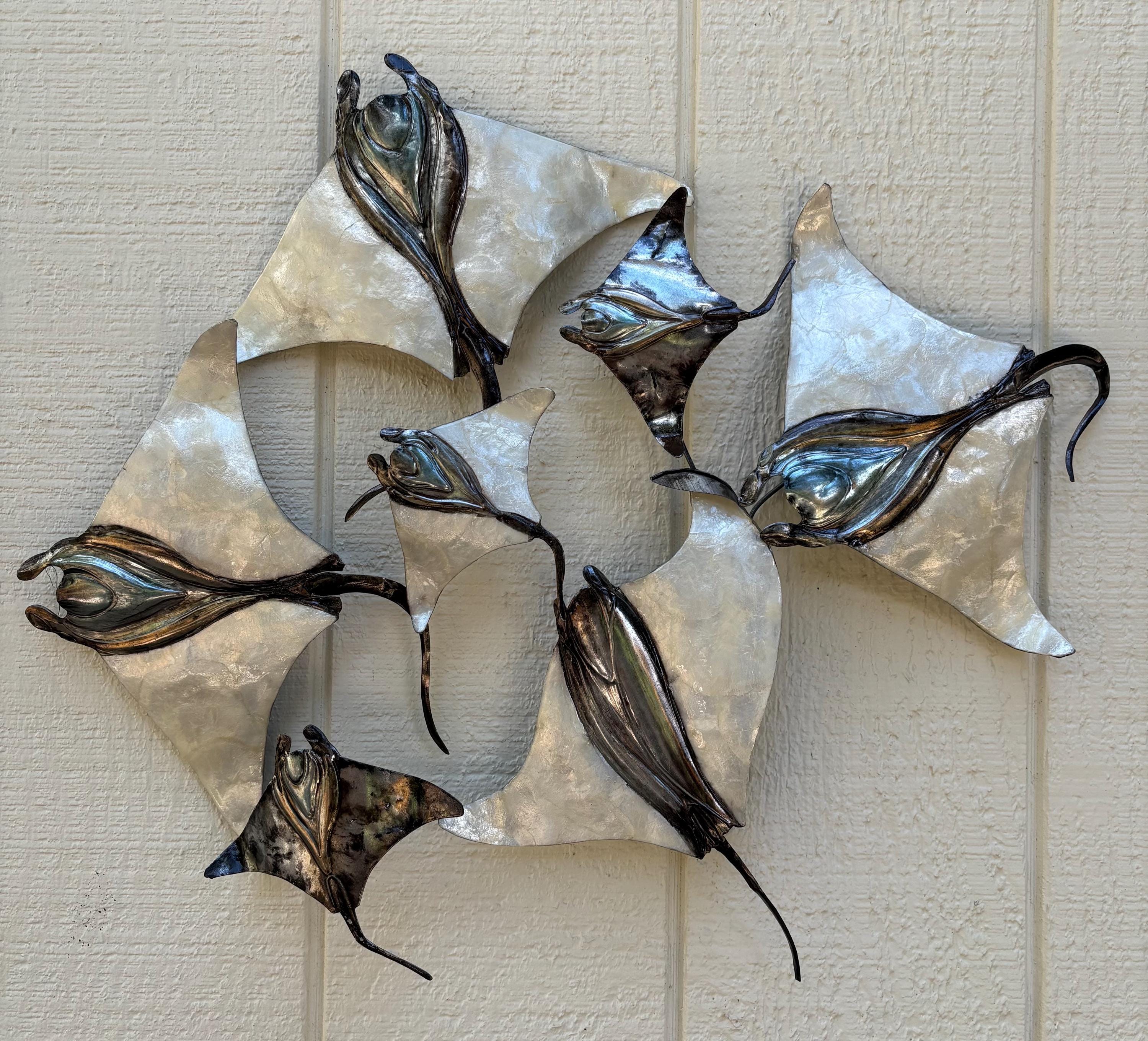 Manta Ray Metal Wall Art Tropical Beach House Decor Ocean & Coastal ...