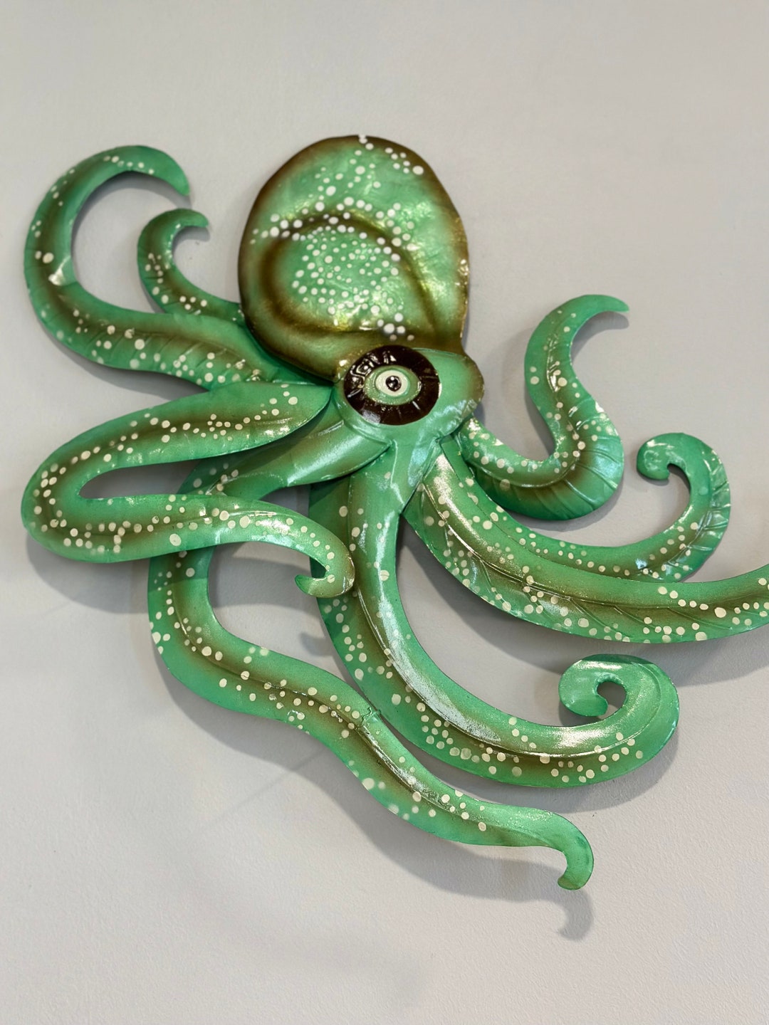 Octopus Wall Decor Patio Hanging Art Capiz Shell Metal Octopus Wall Art