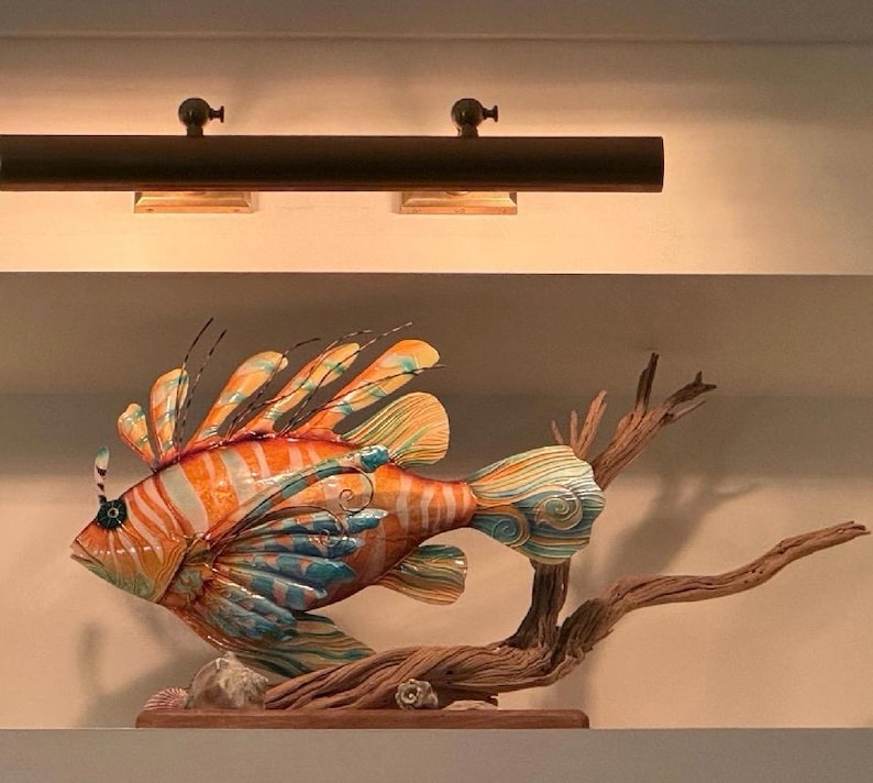 Lionfish Beach House Home Decor Nautical Metal Wall Art Tropical Home & Garden Decor image 7