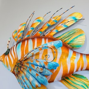 Lionfish Beach House Home Decor Nautical Metal Wall Art Tropical Home & Garden Decor image 5
