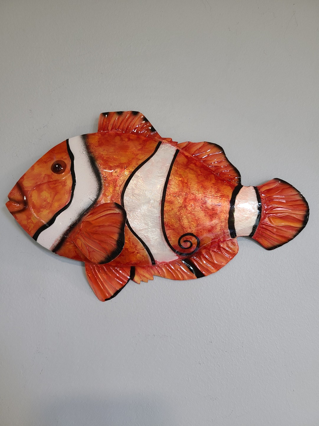 Beach Metal Wall Art Clownfish Tropical Home Decor Unique Gifts