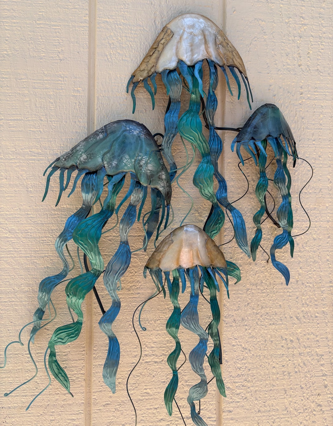 Jellyfish Metal Wall Art Ocean Themed Home Decor, Coastal & Nautical ...