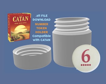 Titular de la ficha del número de Catan - ARCHIVO 3D (.stl)