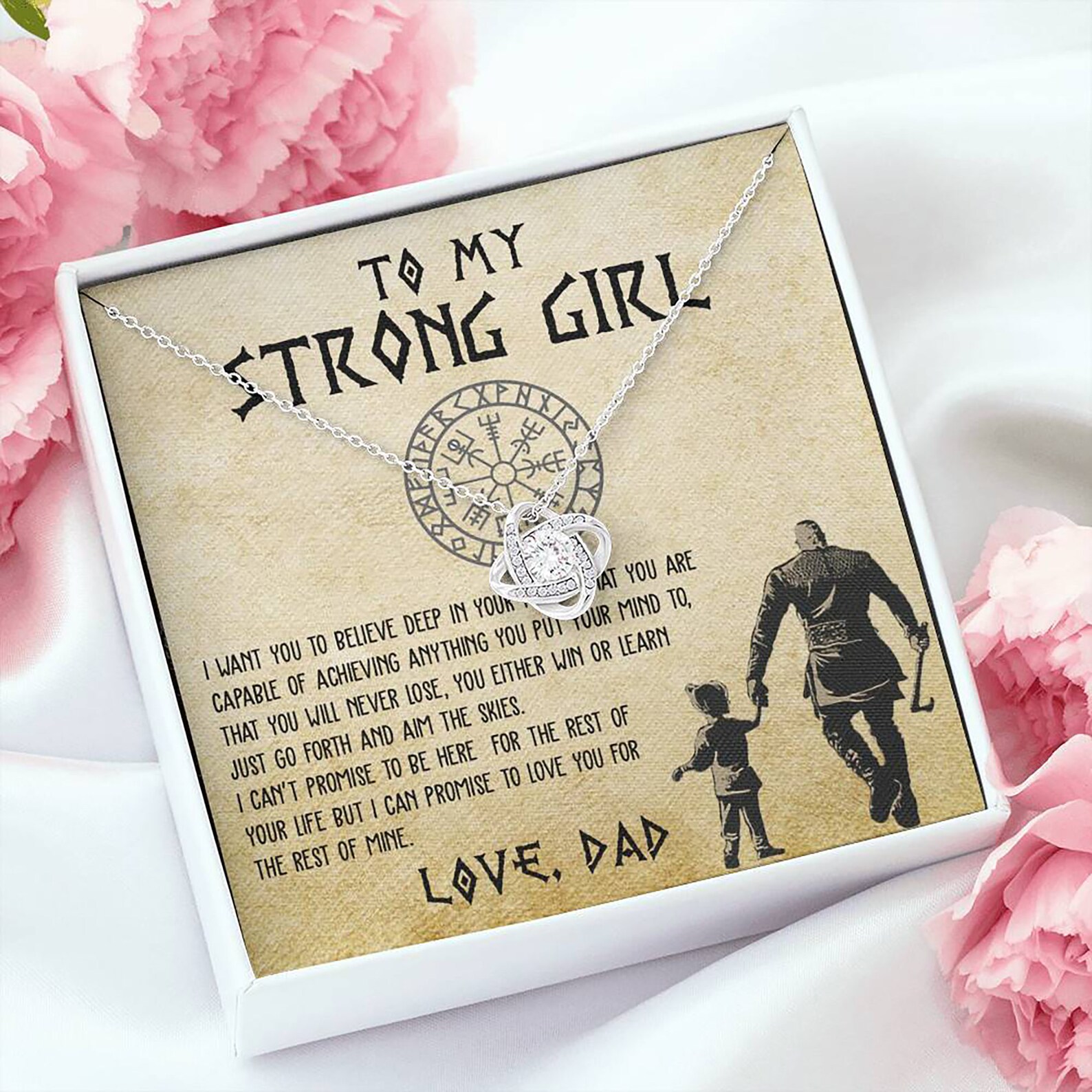 Herzkette 'An Meine Tochter' – Besonderes Geschenk Von Papa Mit Liebevollem Spruch
