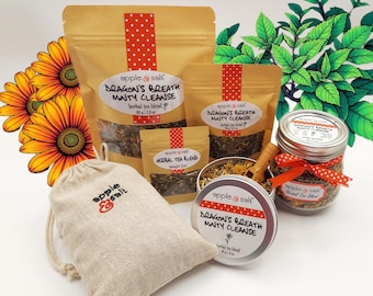Dragon's Breath Minty Cleanse Caffeine-Free Herbal Tea Blend, Wellness Tea