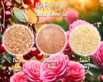 Harvest Cocktail Rimmer Gift Set: Flavored Drink Salts Bundle, Margarita Salt, Ladies Night Out, Drink Glass Decoration, Cocktail Sugars