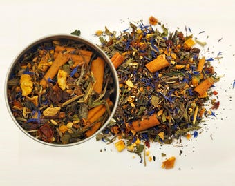Earth Ember Clove & Root Tea: Spiced Loose Leaf Wellness Blend, Rose Hip, Turmeric