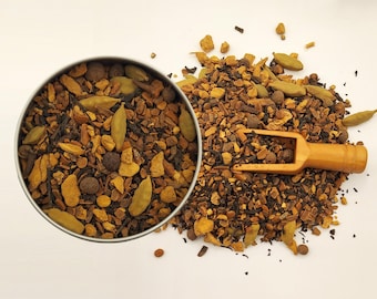 Chai Nirvana - Caffeine-Free Chai Tea Blend: Spiced Herbal Wellness Tea, Chai Masala Herbal Tea Blend, Spicy Calm Tea Blend, Chai Latte Tea
