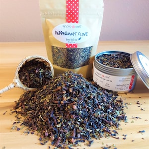 TEA | Peppermint Clove Loose Leaf Tea, Herbal Blends Botanical Tea, Real All Natural Ingredients, Herbalism Tea, Home Remedies, Tea Gift Set