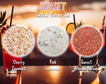 Cocktail Rimmer Gift Set: Flavored Drink Salts - Margarita, Happy Hour