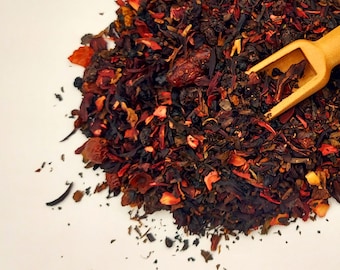Draculabeere Oolong Tee: Hibiskus, Cranberry, Holunderbeere Mischung